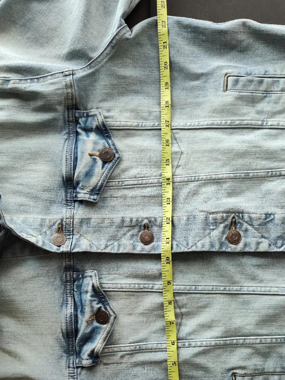 Aeropostale Men's Denim Jean Trucker Jacket Light Wash Size Large L Button Front